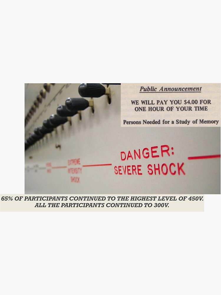 Thumbnail 3 of 3, Sticker, Milgram's experiment designed and sold by LaFleurTorres.