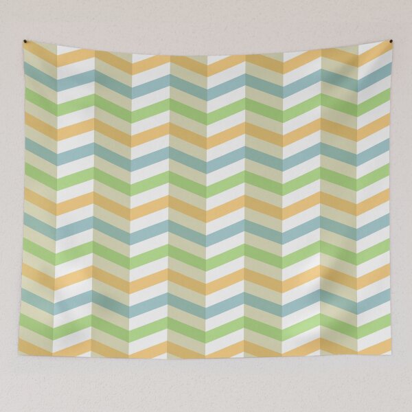 Item preview, Preppy Optical Illusion Pastel Orange Blue Green Chevron designed and sold by IamTrending.