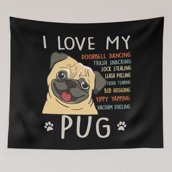 Item preview, I Love My Pug Dog Lover Mom Dad Cute Funny Gift designed and sold by rafaeltto.