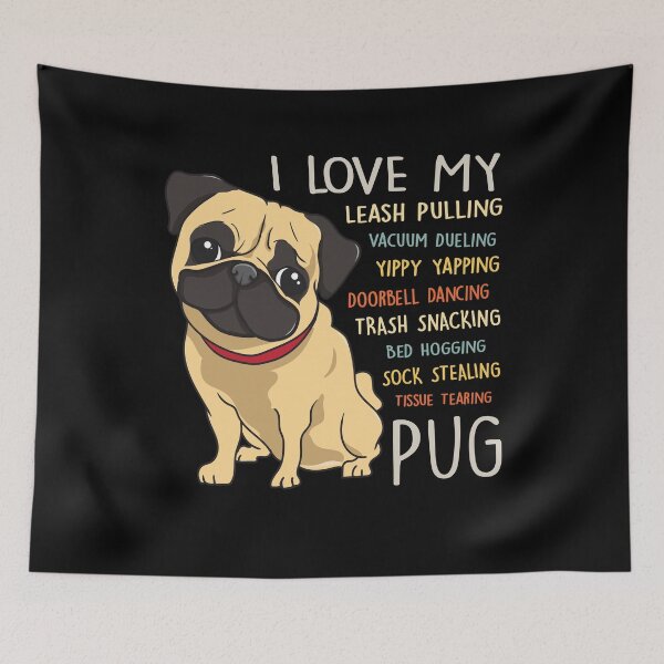 Item preview, I Love My Pug Dog Lover Mom Dad Cute Funny Gift designed and sold by rafaeltto.