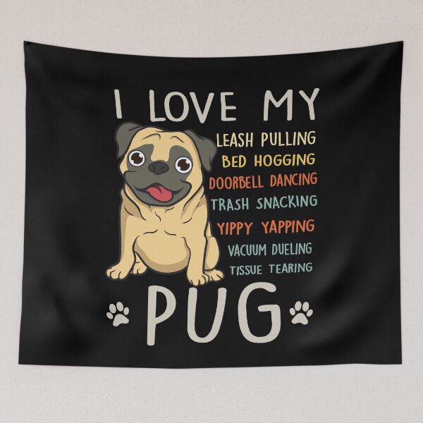 Item preview, I Love My Pug Dog Lover Mom Dad Cute Funny Gift designed and sold by rafaeltto.