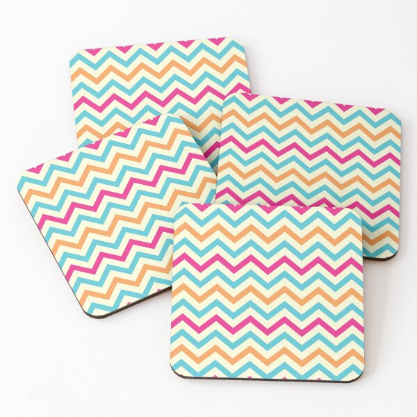 Item preview,  1980s Preppy Blue Fuchsia Pink Orange Chevron  designed and sold by IamTrending.