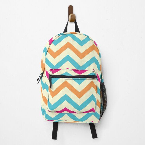Item preview, 1980s Preppy Blue Fuchsia Pink Orange Chevron designed and sold by IamTrending.