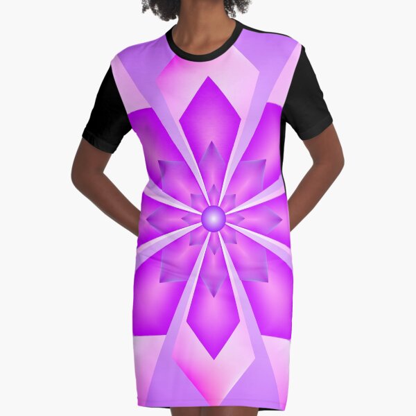 Pink Chrystal Graphic T-Shirt Dress