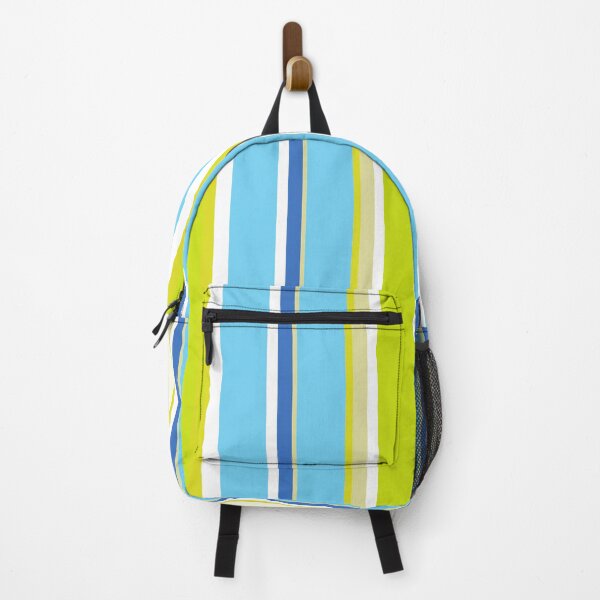 Item preview, Preppy 1980s Lime Green Light Blue Yellow Stripe designed and sold by IamTrending.