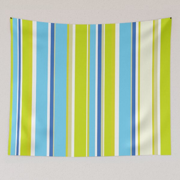Item preview, Preppy 1980s Lime Green Light Blue Yellow Stripe designed and sold by IamTrending.