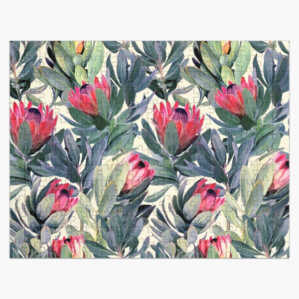 Painted Protea Pattern Jigsaw Puzzle