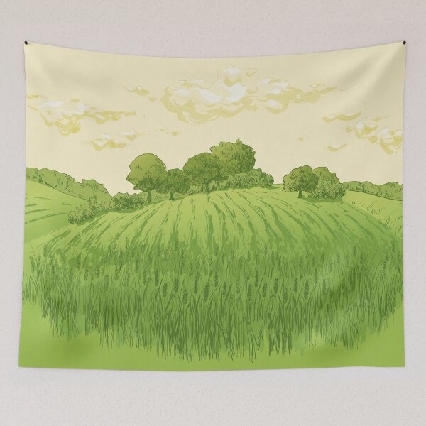 Item preview, Watercolor Country Landscape designed and sold by Vector Scout Lab.