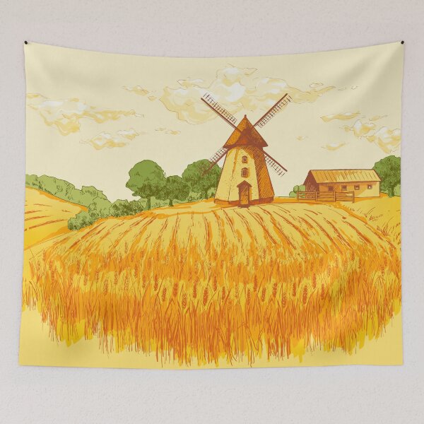 Item preview, Watercolor Countryside Landscape designed and sold by Vector Scout Lab.
