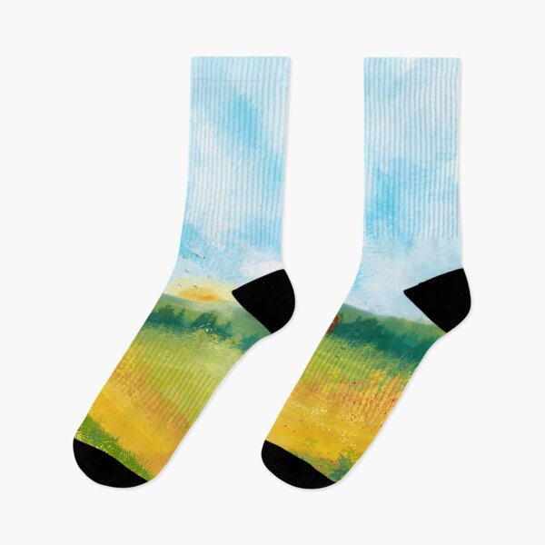 Item preview, Beautiful Watercolor Spring Countryside Landscape designed and sold by Vector Scout Lab.