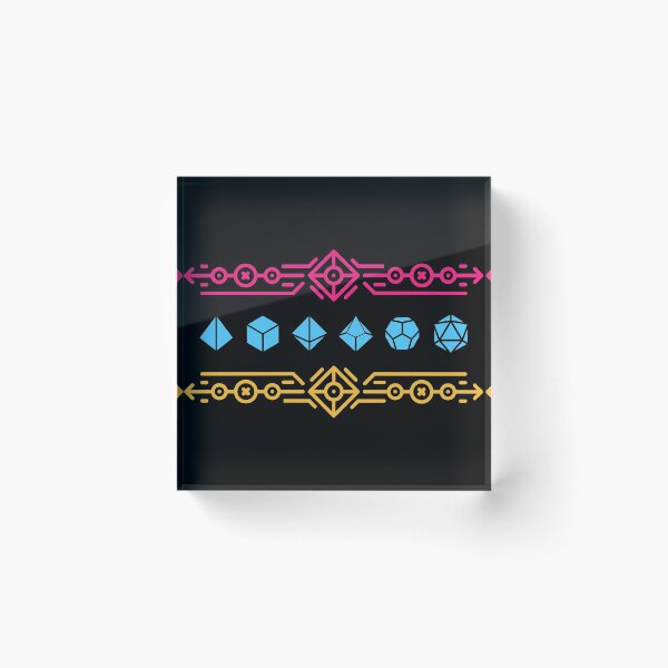 Item preview, Synthwave Geometric Neon Polyhedral Dice Set designed and sold by pixeptional.