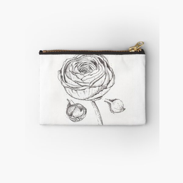 Item preview, The black and white graphic drawing of Ranunculus flower  designed and sold by Bellefotos.