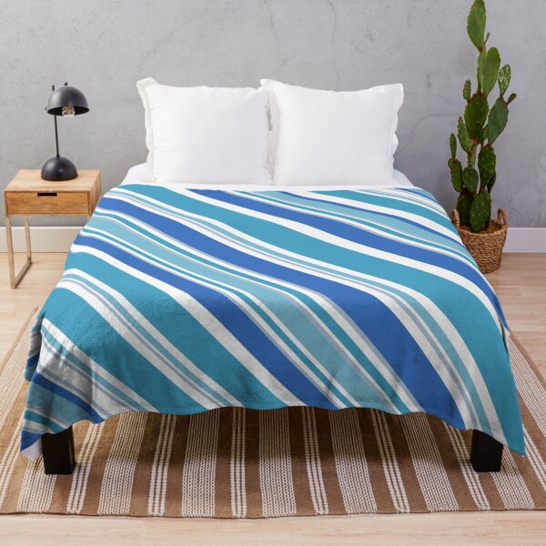 Item preview, Preppy Summer Nautical Beach Teal Blue White Stripes designed and sold by IamTrending.