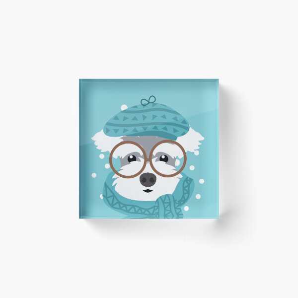 Item preview, Miniature Schnauzer in Winter designed and sold by Lulupainting.