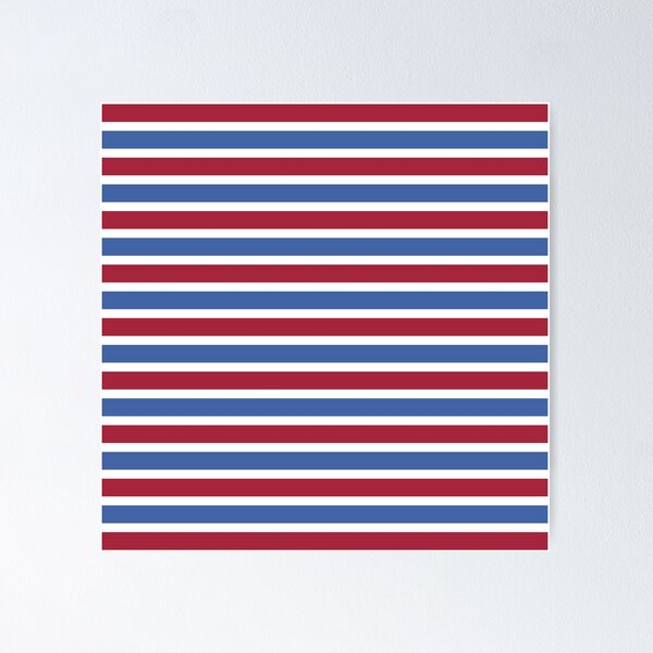 Item preview, 1980s Preppy Retro Navy Blue Red and White Stripes designed and sold by IamTrending.