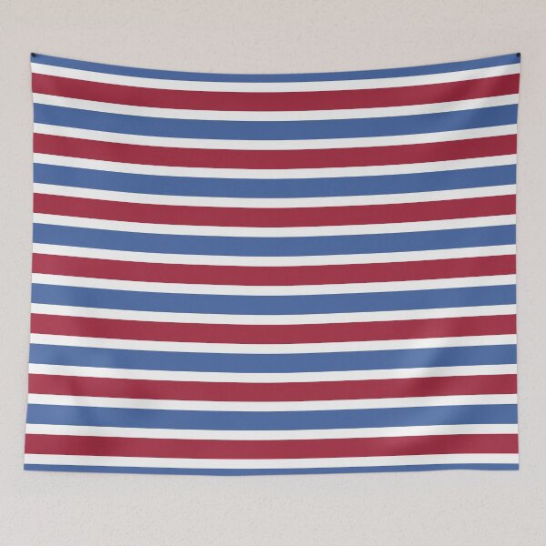 Item preview, 1980s Preppy Retro Navy Blue Red and White Stripes designed and sold by IamTrending.