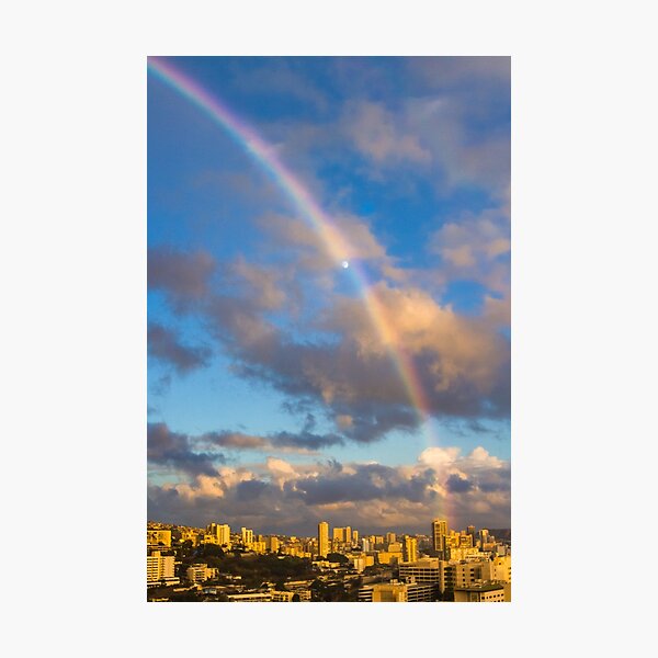 Item preview, Rainbow Through the Moon, Honolulu designed and sold by Nightfox Photo.
