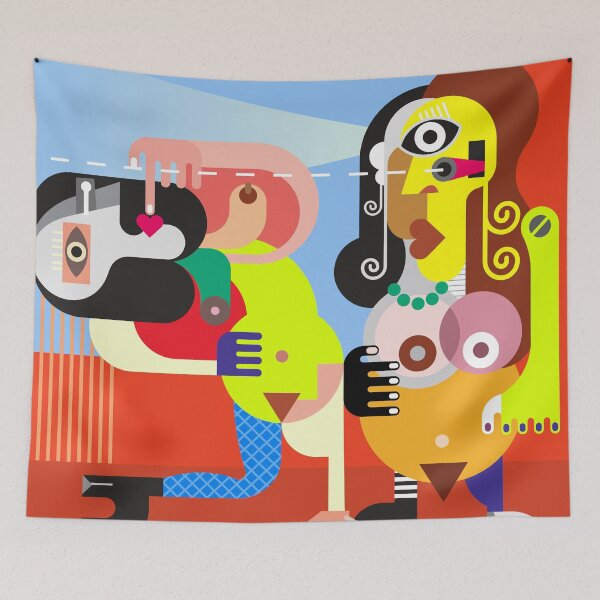 Item preview, Two Nude Women - culture women art modern abstract painting designed and sold by randomorder.