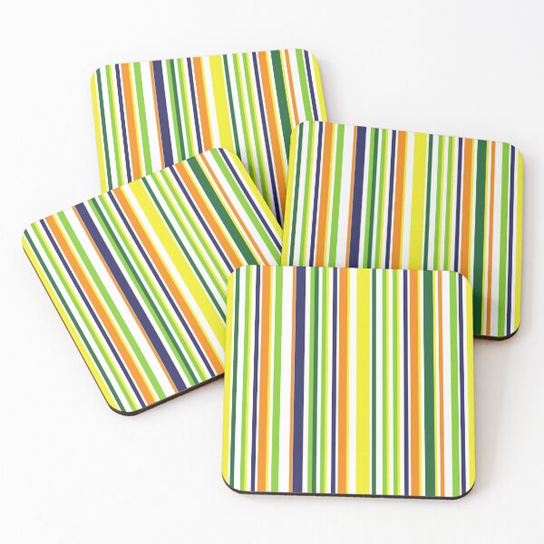 Item preview, Preppy 1980s Green Orange Yellow Navy Blue White Stripes designed and sold by IamTrending.