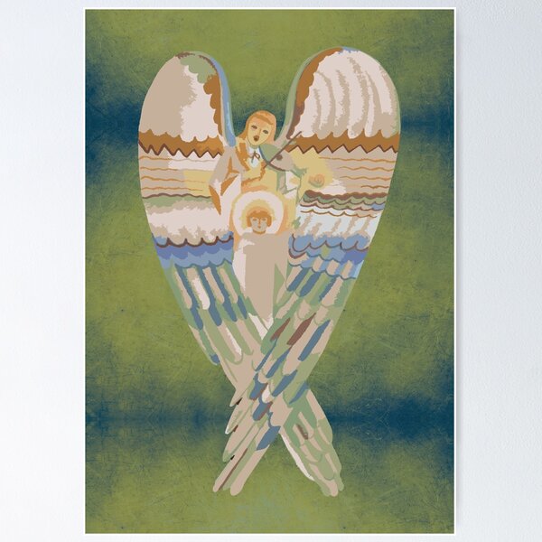 Item preview, Christian fresco of religious angels - vintage designed and sold by amazimals.