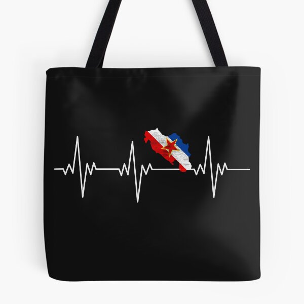 Item preview, Yugoslavia Jugoslavija Balkan flag heartbeat gift designed and sold by CareShare Design.