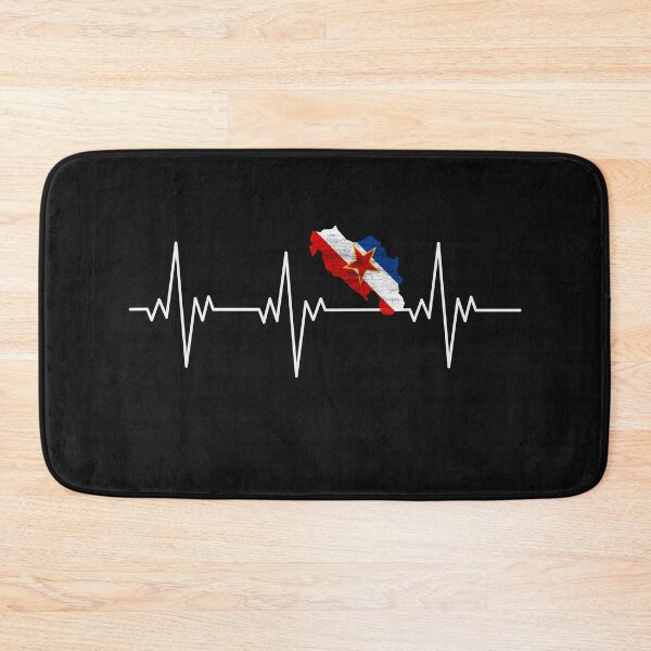 Item preview, Yugoslavia Jugoslavija Balkan flag heartbeat gift designed and sold by CareShare Design.