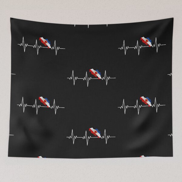Item preview, Yugoslavia Jugoslavija Balkan flag heartbeat gift designed and sold by CareShare Design.