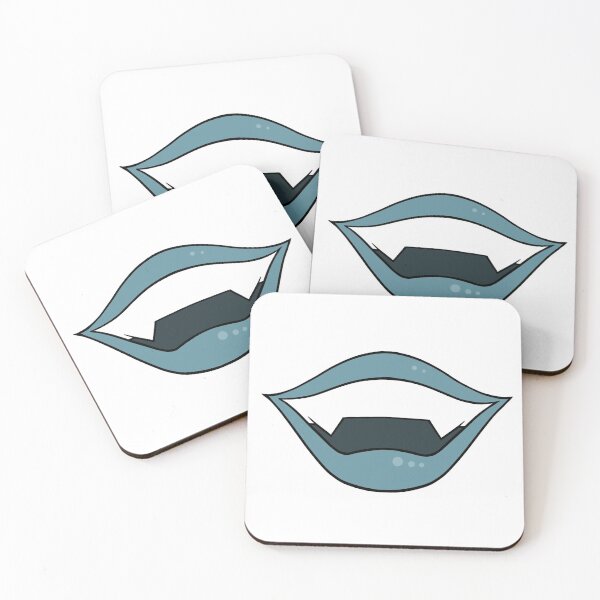 Item preview, Vampire lips cartoon teal designed and sold by ArtfulBonBon.