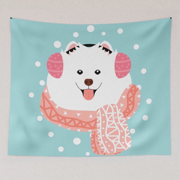 Item preview, Cute Samoyed Dog in Snow designed and sold by Lulupainting.