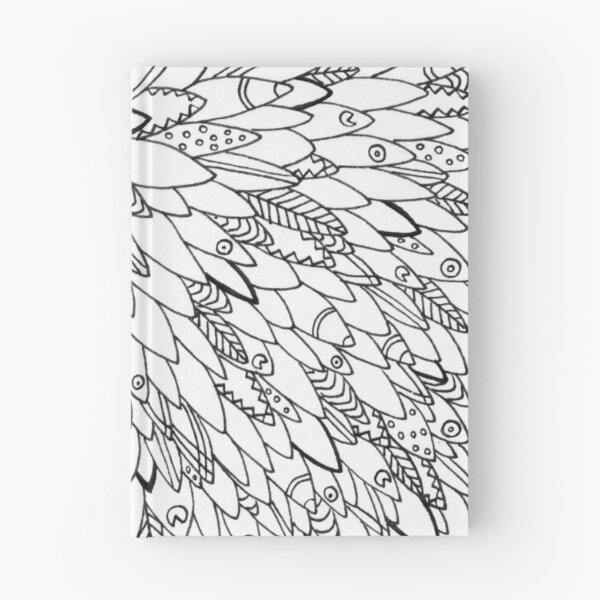 Item preview, Fish Surfboard Feathers Abstract Adult Colouring Pattern designed and sold by Jess Purser.