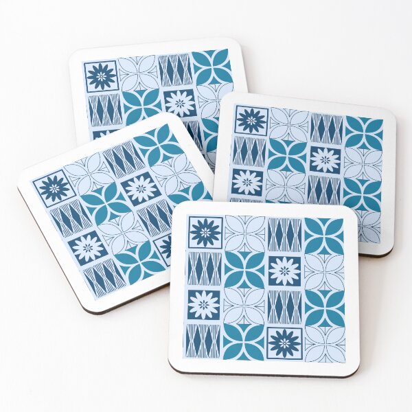 Item preview, Pasifika Marawalesi Pattern - Blue Flowers designed and sold by lolomastudio.