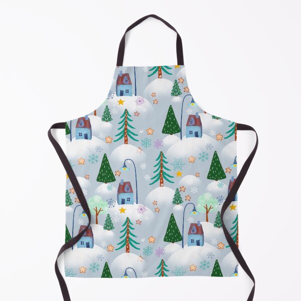 Item preview, christmas tree and trees, street lights, winter trees, snow, drifts, stars, houses, snowflakes designed and sold by zatmeniee.