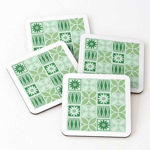 Item preview, Pasifika Marawalesi Pattern - Green Flowers designed and sold by lolomastudio.