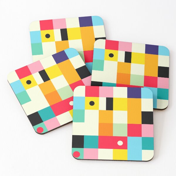 Item preview, Geometric Bauhaus Pattern | Retro Arcade Video Game | Abstract Shapes designed and sold by karanwashere.