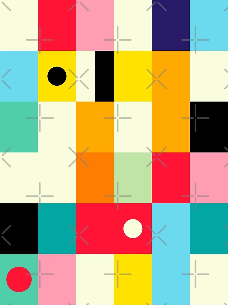 Geometric Bauhaus Pattern | Retro Arcade Video Game | Abstract Shapes | Art  Print