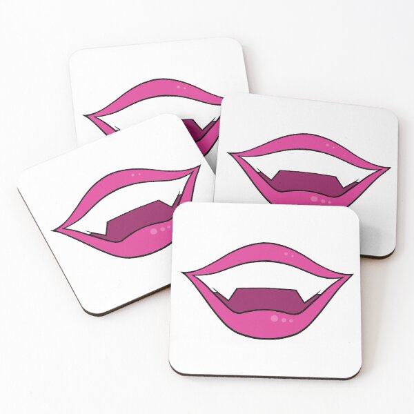 Item preview, Vampire lips cartoon bright pink designed and sold by ArtfulBonBon.