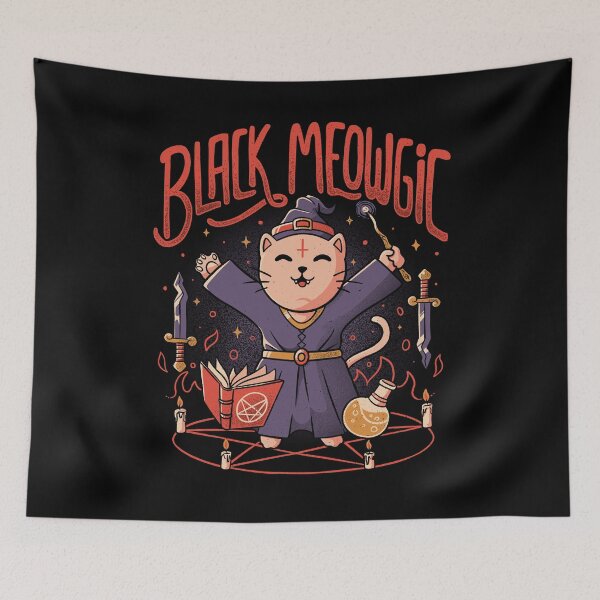 Item preview, Black Meowgic Cute Evil Cat Magic designed and sold by EduEly.