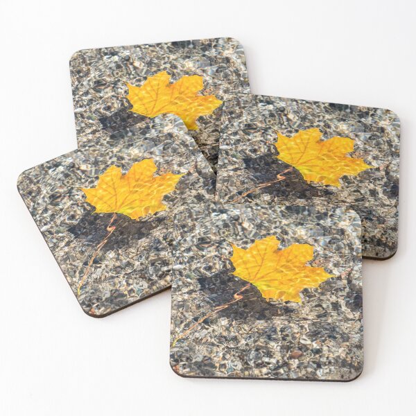 Item preview, Playful Patterns - Golden Maple Leaf with Scarlet Veins Floating Underwater designed and sold by Georgia Mizuleva.