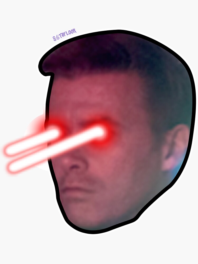 "Team 86th Laser Eye Osh Twitch Emote" Sticker for Sale by 86thFloor Redbubble