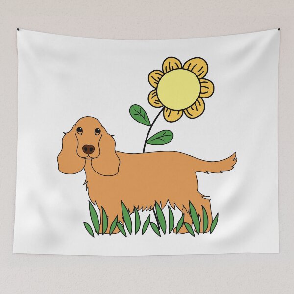 Aperçu de l'œuvre Cocker anglais et tournesol créée et vendue par Lulupainting.