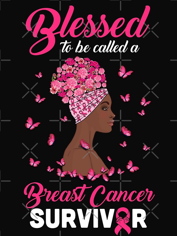 An African American breast cancer survivor is decorated with