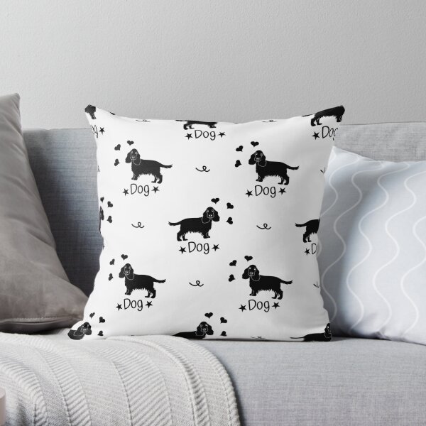 Love Black English Cocker Spaniel Throw Pillow