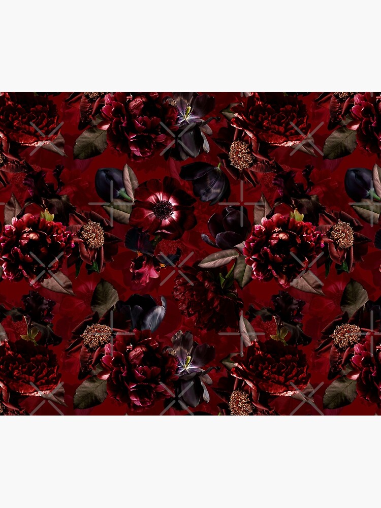 Dark Red Midnight Roses by UtArt