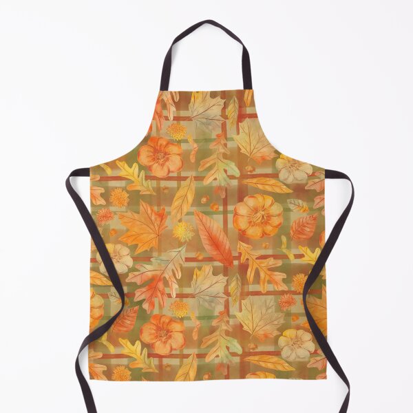 Item preview, Watercolor Autumn Leaves with plaid background designed and sold by Jacqueline Maldonado.