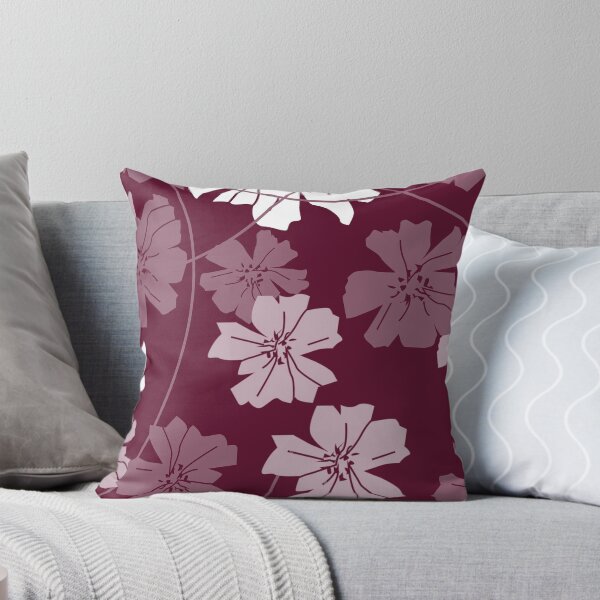 Item preview, Flowers and tendrils - white - dark red designed and sold by kobyakov.