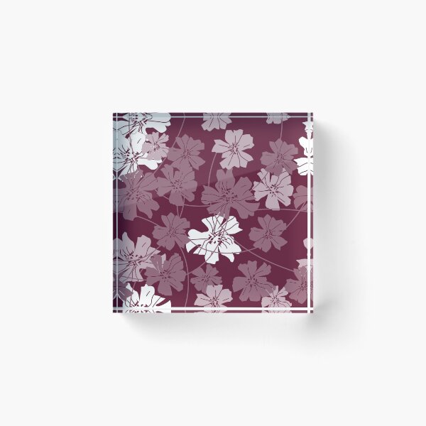 Item preview, Flowers and tendrils - white - dark red designed and sold by kobyakov.