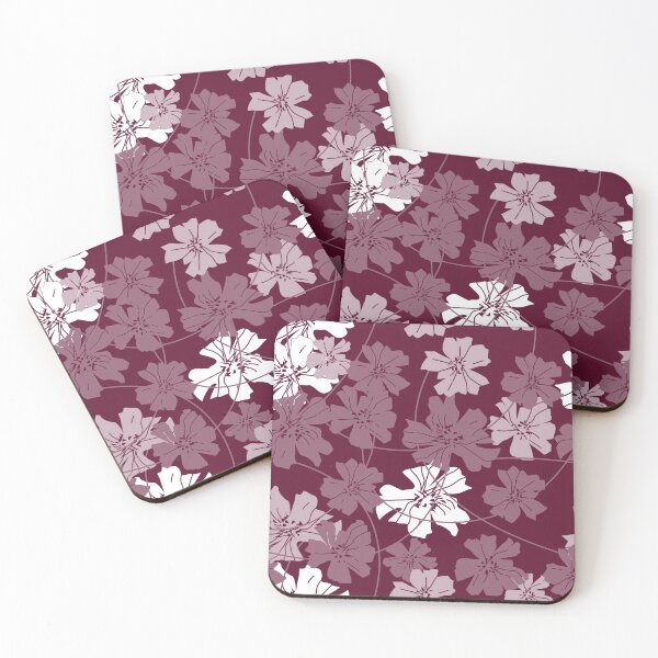 Item preview, Flowers and tendrils - white - dark red designed and sold by kobyakov.