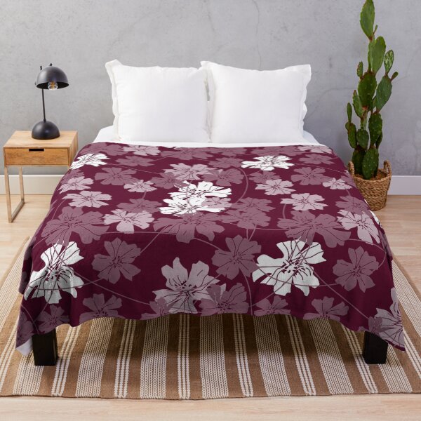 Item preview, Flowers and tendrils - white - dark red designed and sold by kobyakov.