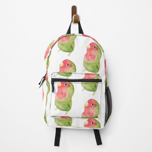 Item preview, Watercolor melon loverbird lovebird parrot bird pink and green designed and sold by L'Atelier Oranjade.