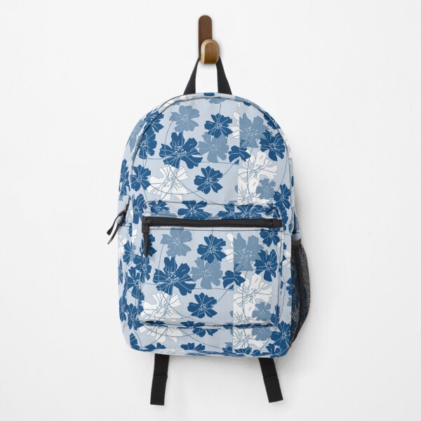Vista previa del artículo con la obra «Flores y zarcillos - blanco - azul oscuro», diseñado y vendido por kobyakov.